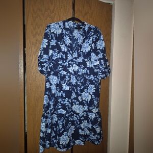 Studio Navy and Light Blue Floral Dress